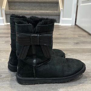UGG Black Winter Boots with Bow